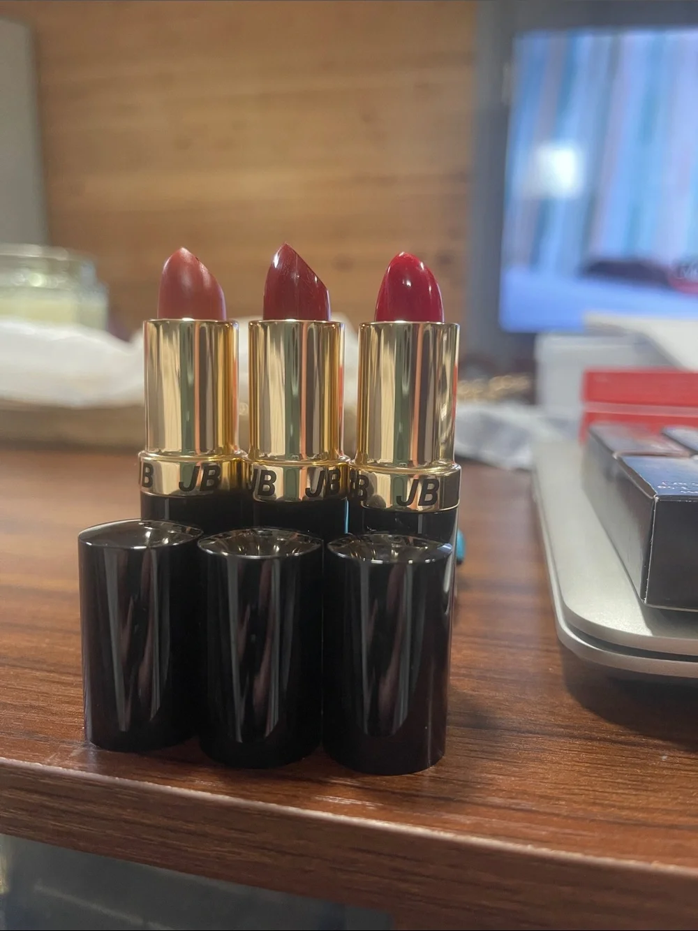 Joe Blasco lipstick with Red and Peach Accents